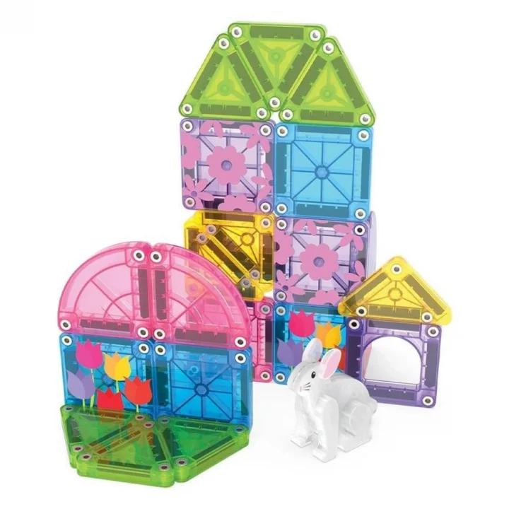 Mey İthalat® Bahçe Seti Manyetik Bloklar Seyahat Boy 24 Parça