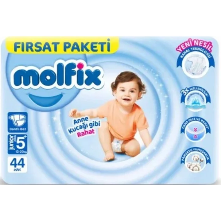 Mey İthalat® Bebek Bezi Fırsat Paketi 5+ Beden 13-20 Kg 44 Adet