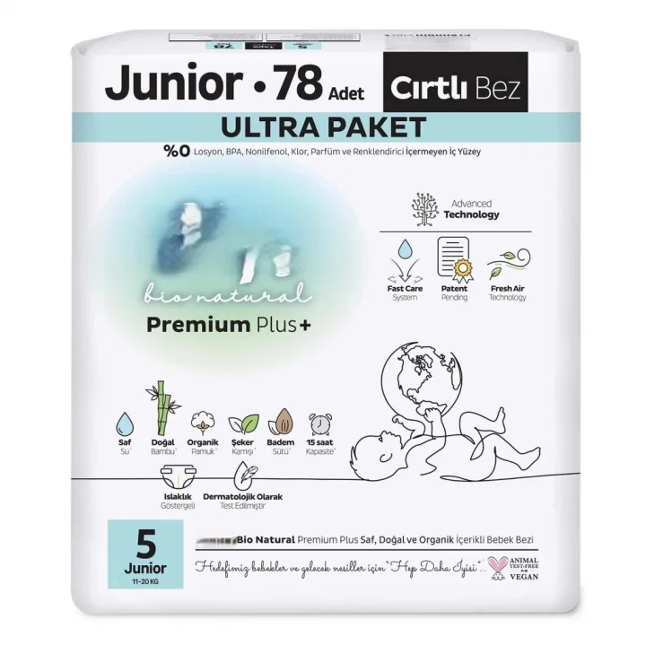 Mey İthalat® Bebek Bezi Ultra Paket 5 Beden 78 Adet