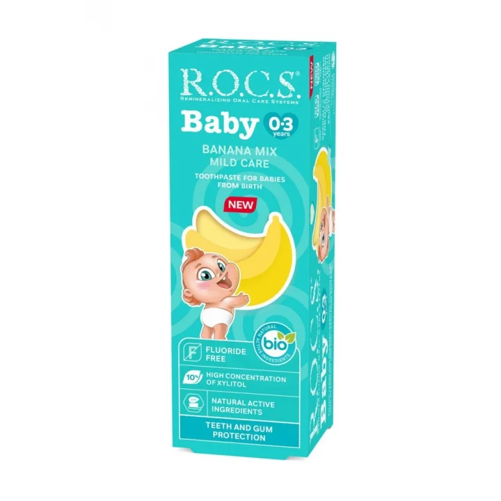 Mey İthalat® Bebek Diş Macunu Muz Püresi Tadında 0-3 Yaş 45 Gr