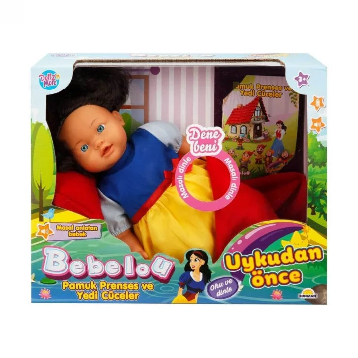 Mey İthalat®  Bebelou Uykudan Önce Bebeği Masal Anlatan Pamuk Prenses ve Yedi Cüceler 40 cm.