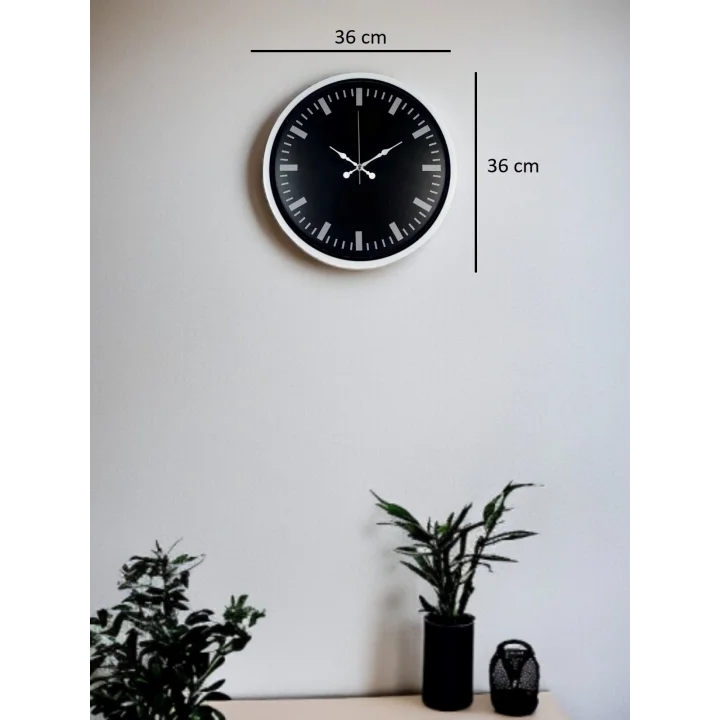 Mey İthalat® Beyaz 36 Cm Modern Duvar Saati