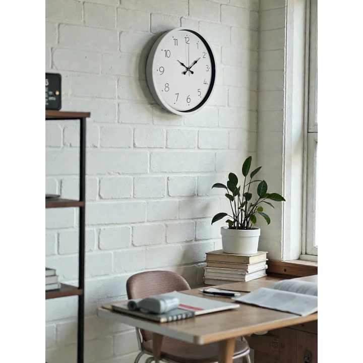 Mey İthalat® Beyaz 36 Cm Standart Duvar Saati