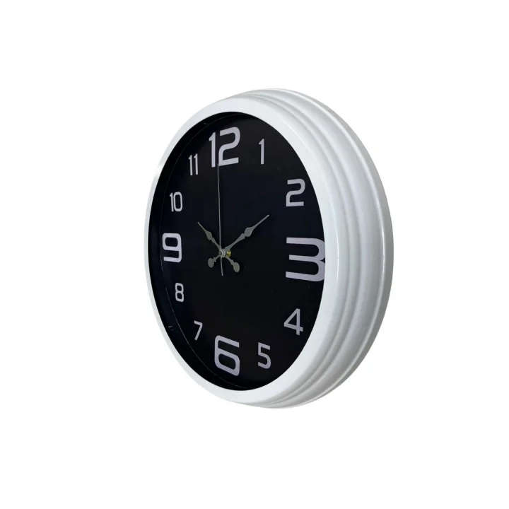 Mey İthalat® Beyaz 40 Cm Metal Modern Duvar Saati