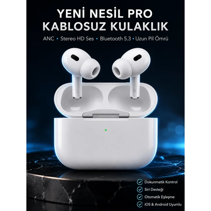 Mey İthalat® Beyaz Android ve İOS Uyumlu Yüksek Performanslı Uzun Pil Ömrü