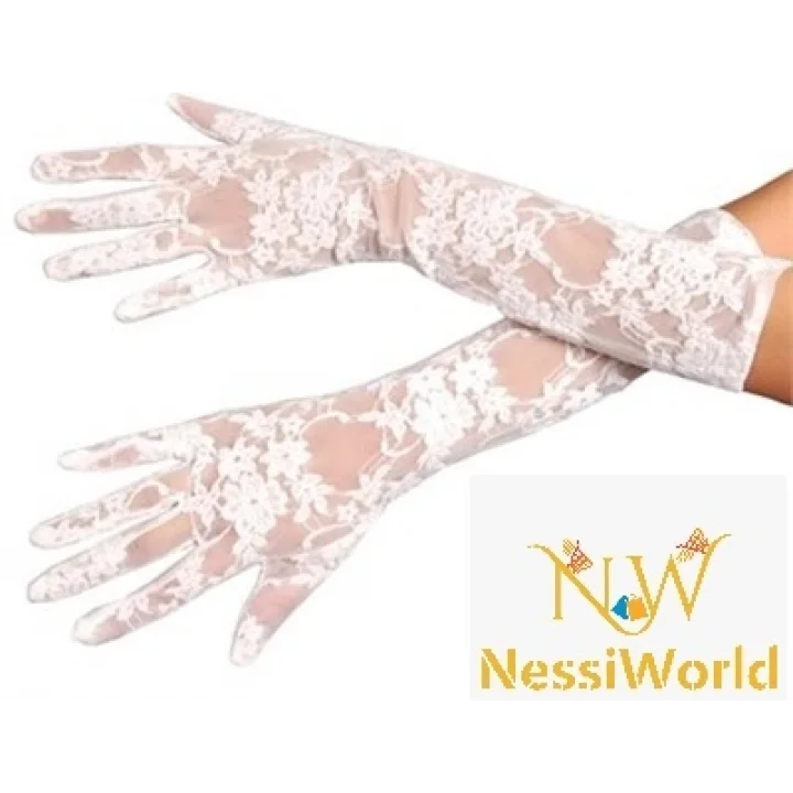 Mey İthalat® Beyaz Renk Orta Boy Dantelli Eldiven