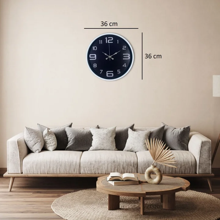 Mey İthalat® Beyaz Şık 36 Cm Duvar Saati