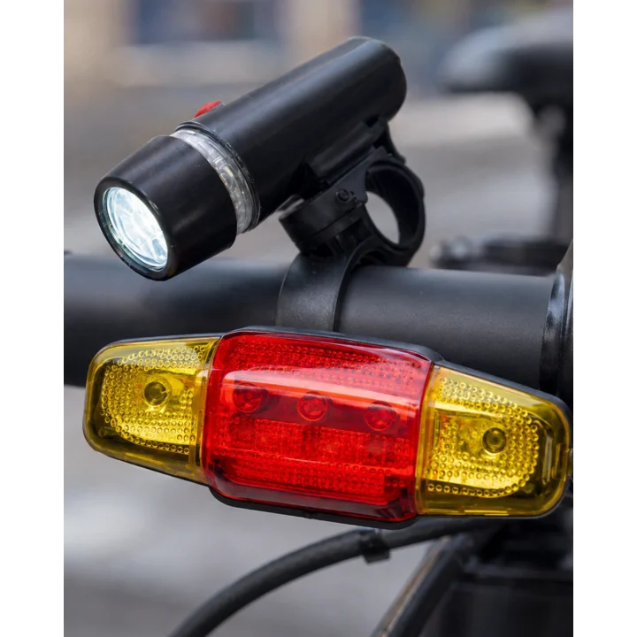 Mey İthalat® Bisiklet Emniyet Işığı Seti Güçlü LED Ön Far Arka Stop Lambası