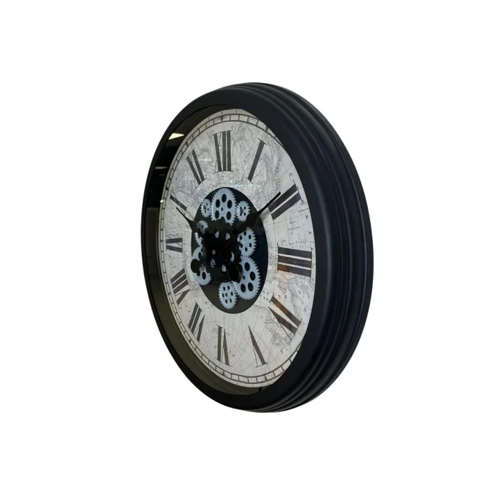 Mey İthalat® Black Atlas Series 60 Cm Çarklı Duvar Saati