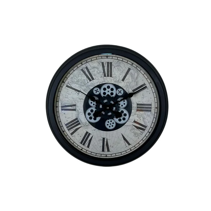 Mey İthalat® Black Atlas Series 60 Cm Çarklı Duvar Saati