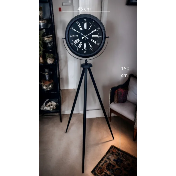 Mey İthalat® Black Aura Tripod Ayaklı Saat