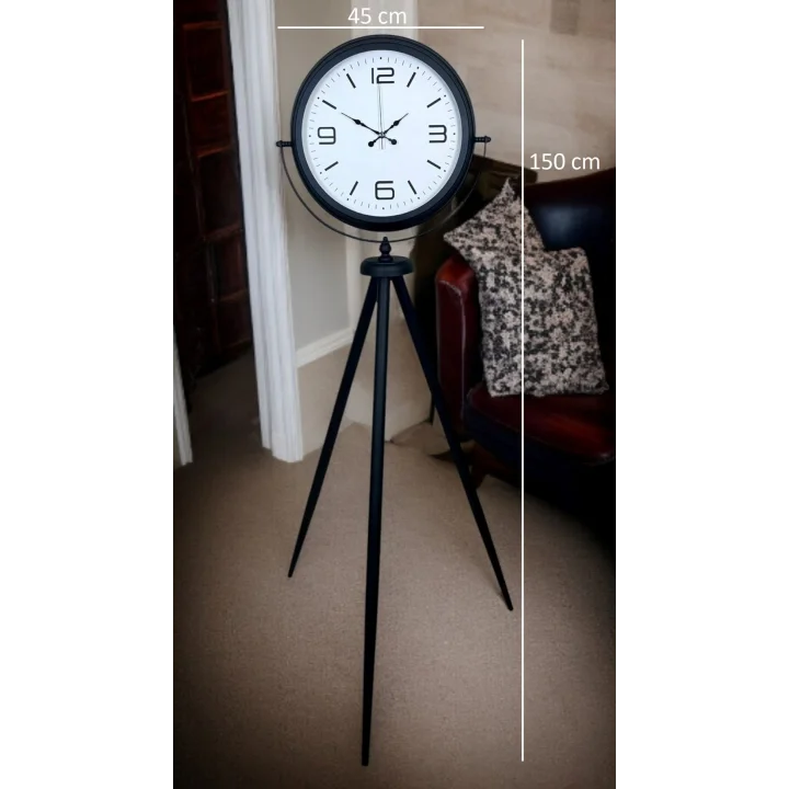 Mey İthalat® Black Balance Tripod Ayaklı Saat