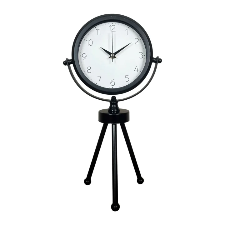 Mey İthalat® Black Classic Dekoratif Üç Ayaklı Masa Saati
