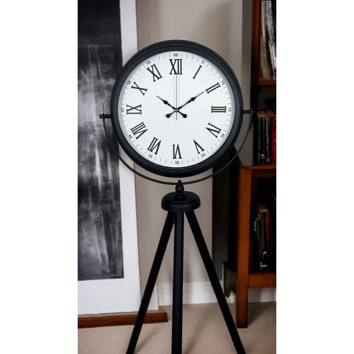 Mey İthalat® Black Elegance Tripod Ayaklı Saat