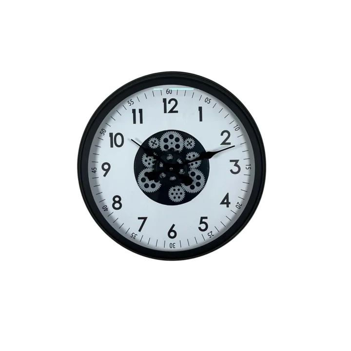 Mey İthalat® Black Motion 60 Cm Çarklı Duvar Saati