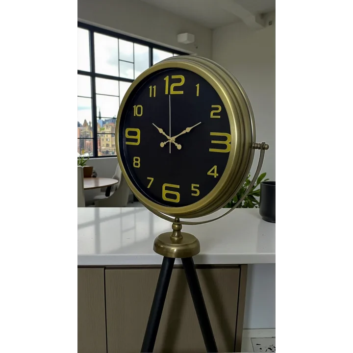 Mey İthalat® Black Noble Eskitme Tripod Ayaklı Saat