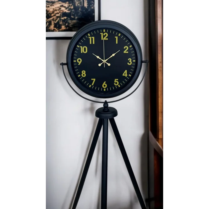 Mey İthalat® Black Prime Gold Rakamlı Tripod Ayaklı Saat