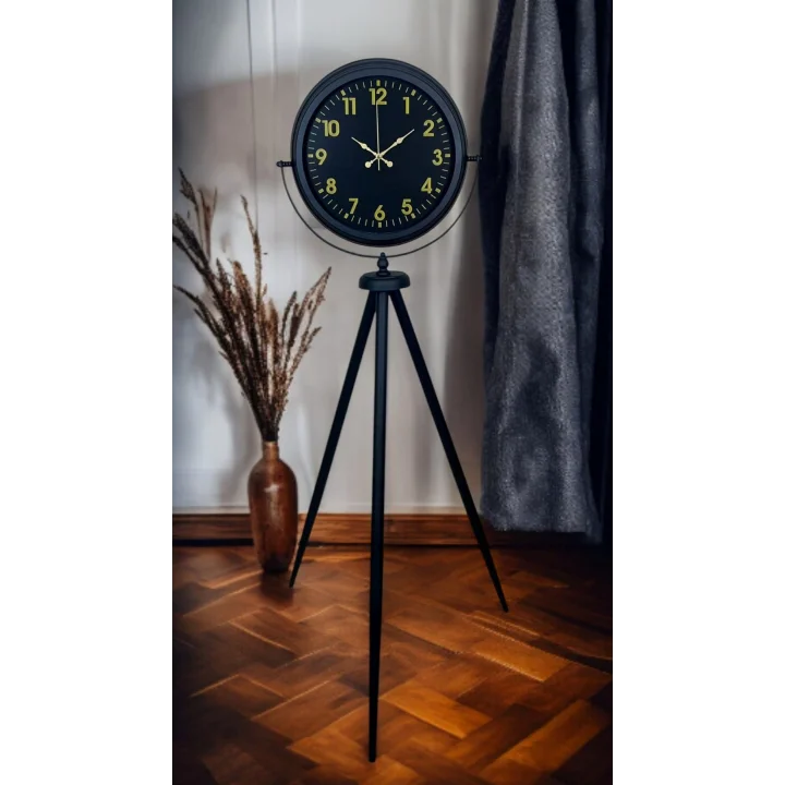 Mey İthalat® Black Prime Gold Rakamlı Tripod Ayaklı Saat