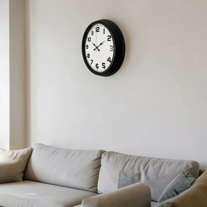 Mey İthalat® Black Simplex 40 Cm Metal Duvar Saati