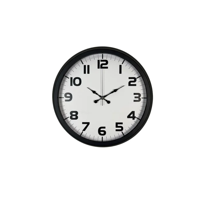 Mey İthalat® Black Simplex 40 Cm Metal Duvar Saati