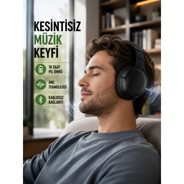 Mey İthalat® Bluetooth 5.0 Kablosuz Kulaklık-Geniş Alan Kullanım