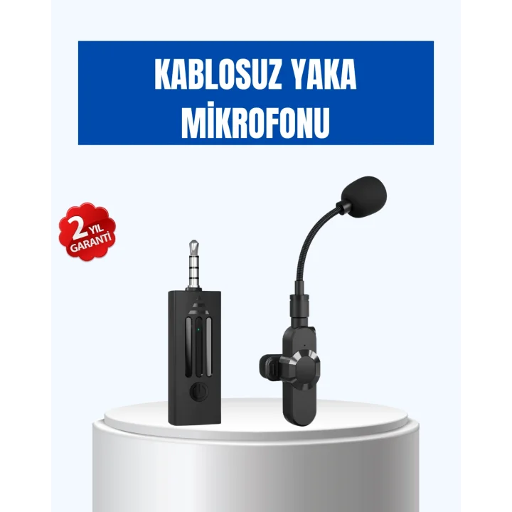 Mey İthalat® Bluetooth 5.2 Destekli Gürültü Önleyici Kablosuz Mikrofon