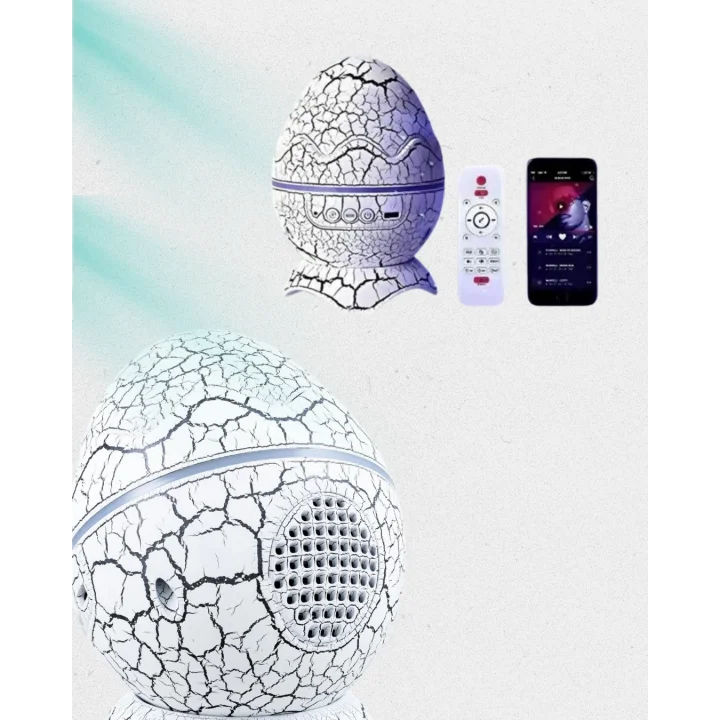 Mey İthalat® Bluetooth Bağlantılı Dinozor Yıldız Projektör Gece Lambası ve Uyku Yardımcısı