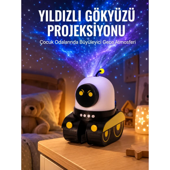 Mey İthalat® Bluetooth Bağlantılı Yüksek Çözünürlüklü Galaksi Projektör Yeni Nesil