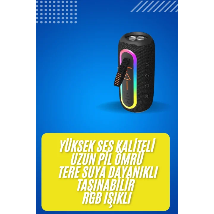 Mey İthalat® Bluetooth Hoparlör USB Şarjlı Uzun Pil Ömrü Android ve İOS Uyumlu Renkli Yeni Nesil