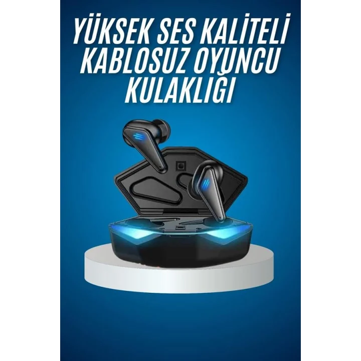 Mey İthalat® Bluetooth Kulaklık  Kulaklığı RGB Işıklı Oyunlarda Düşük Gecikme