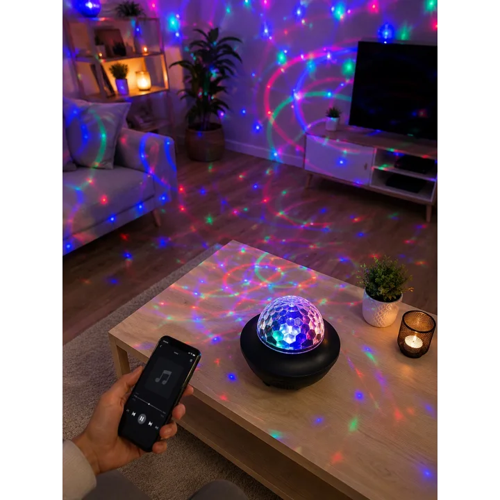 Mey İthalat® Bluetooth RGB Parti Işığı Hoparlörlü Disko Lambası MP3 USB ve Hafıza Kartı Destekli
