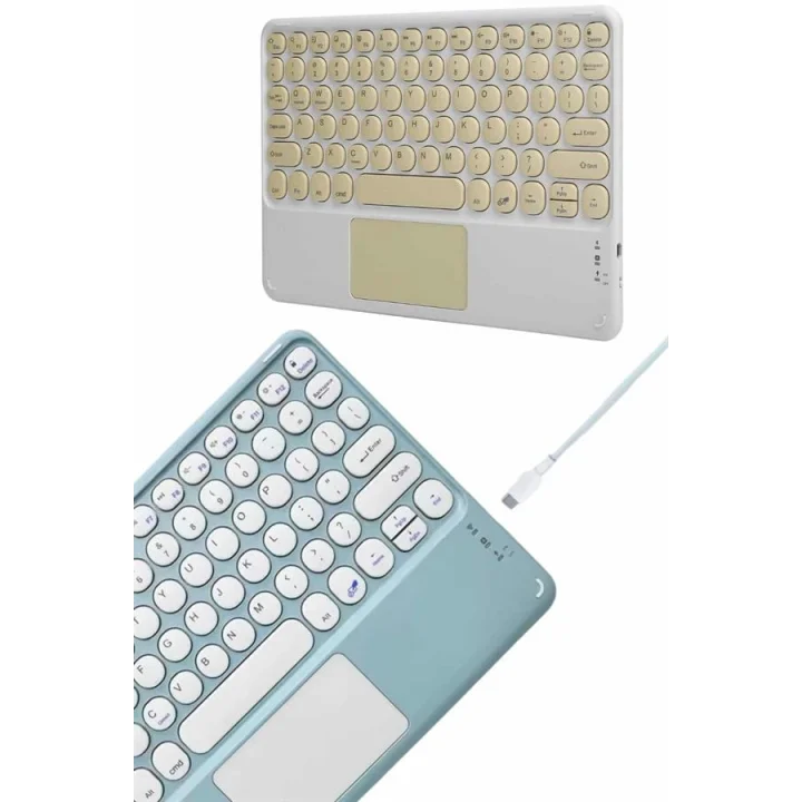 Mey İthalat® Bluetooth Touchpad Klavye Ultra İnce Taşınabilir Q Klavye Yeni Nesil