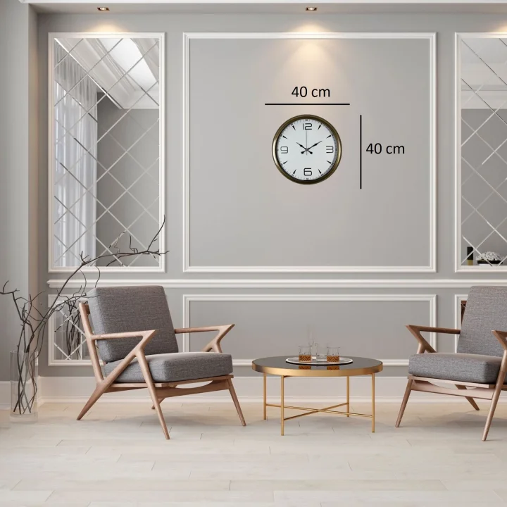 Mey İthalat® Bronze 40 Cm Metal Eskitme Duvar Saati