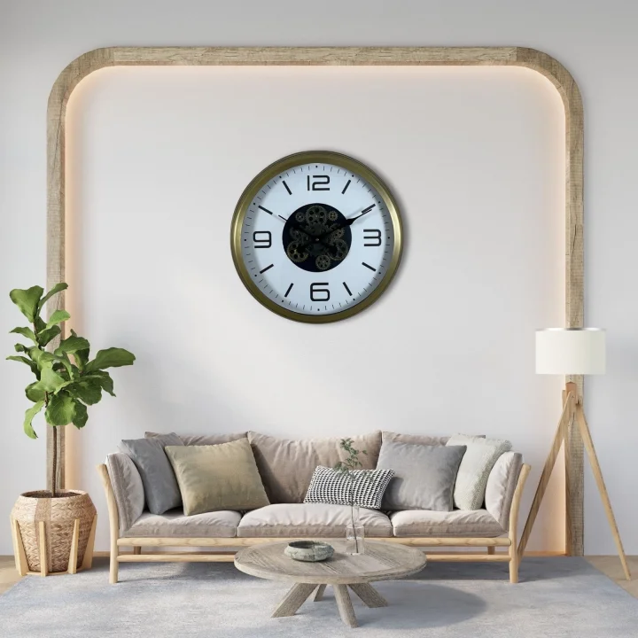 Mey İthalat® Bronze Motion 60 Cm Çarklı Duvar Saati