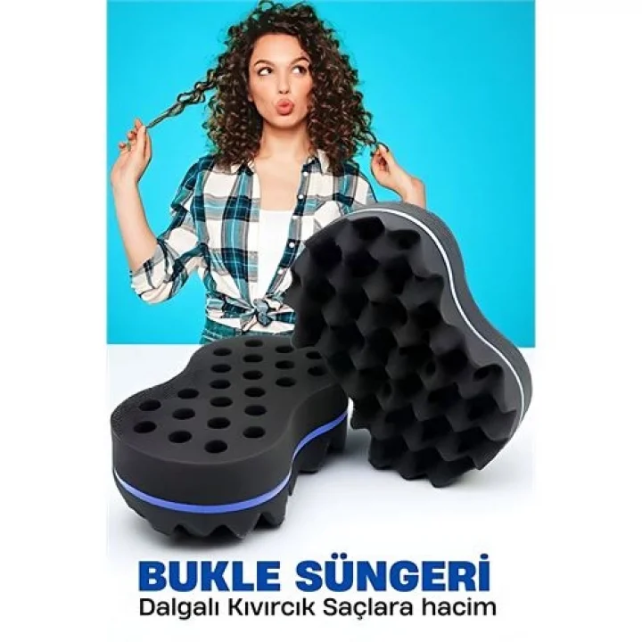Mey İthalat® Bukle Süngeri Dalgalı Kıvırcık Saçlara Bakım Süngeri 721591