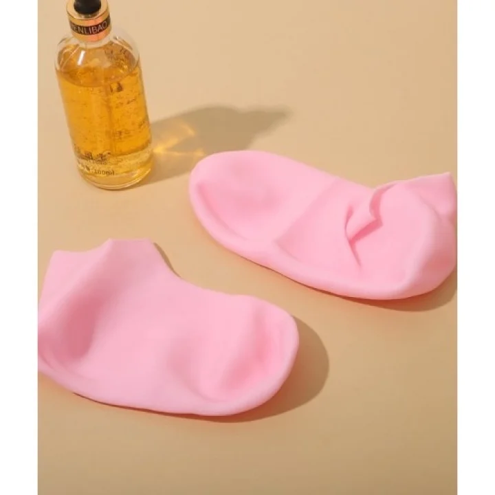 Mey İthalat® Büyük Boy Silikon Nemlendirici Ayak Bakım Çorabı Pembe