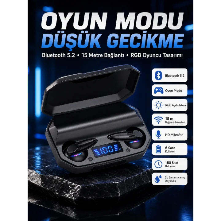 Mey İthalat® Çağrı Cevaplayabilen Akıllı Saat 5.2 Bluetooth Bağlantılı  Kulaklık
