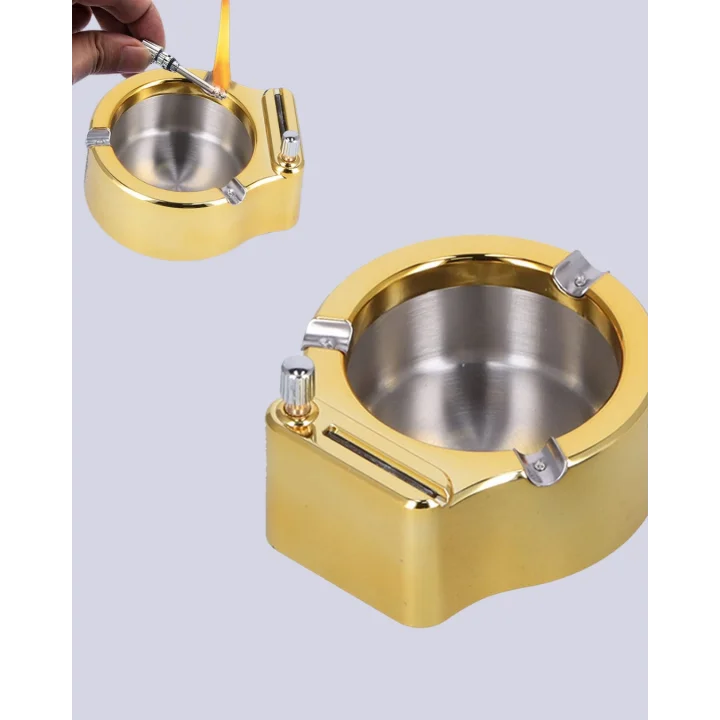 Mey İthalat® Çakmaklı Küllük Paslanmaz Metal Dayanıklı Tasarım Yeni Nesil