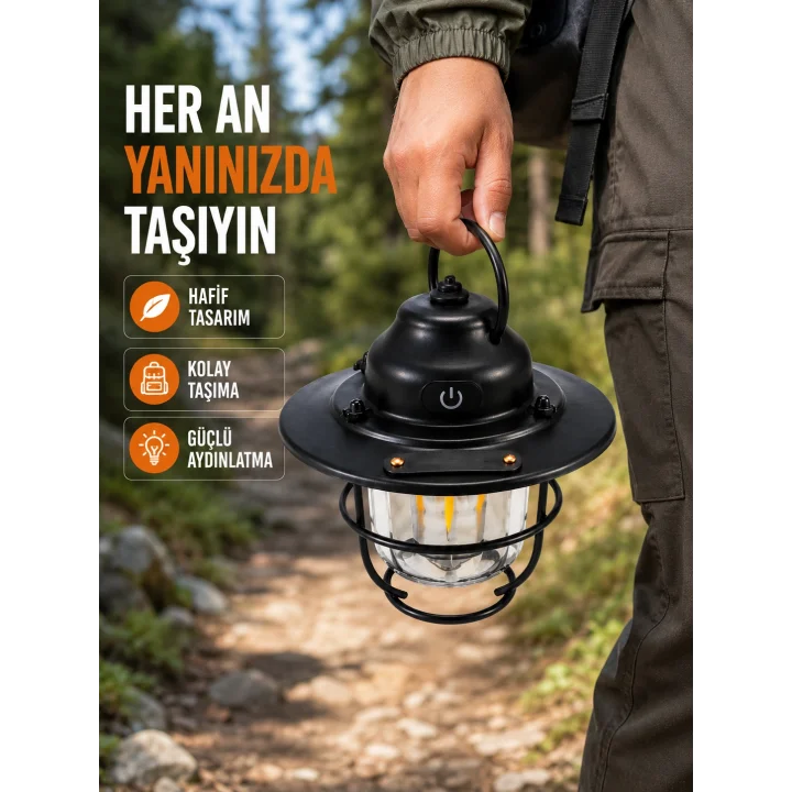 Mey İthalat® Çam Kozalağı Şekilli Retro Kamp Gece Lambası