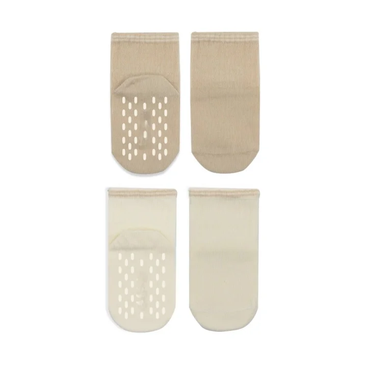 Mey İthalat® Çemberli Basic Penye Kaymaz Soket Çorap 2li 10146 Bej