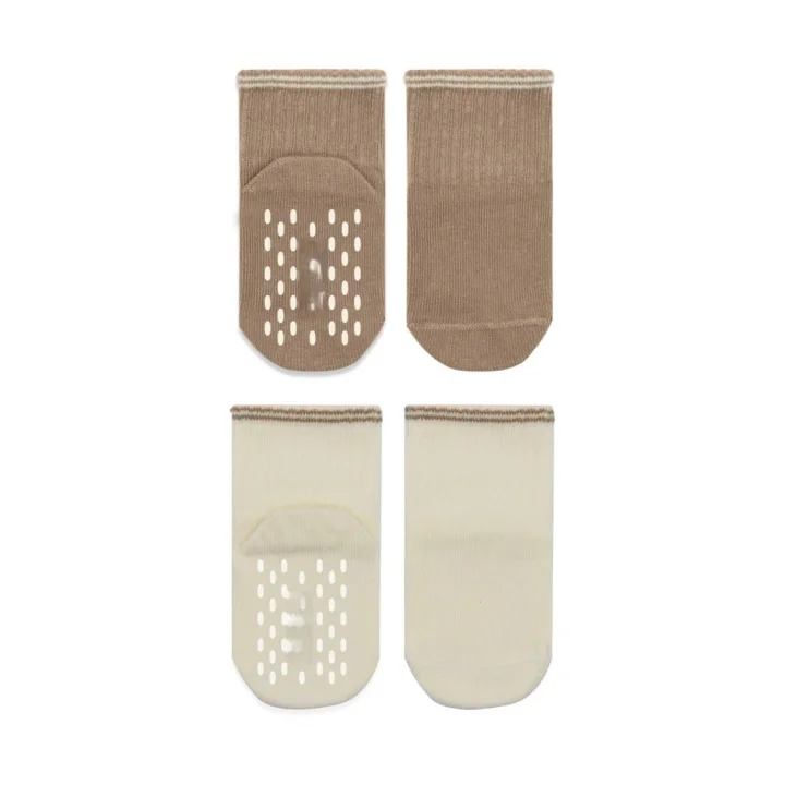 Mey İthalat® Çemberli Basic Penye Kaymaz Soket Çorap 2li 10146 Kahve