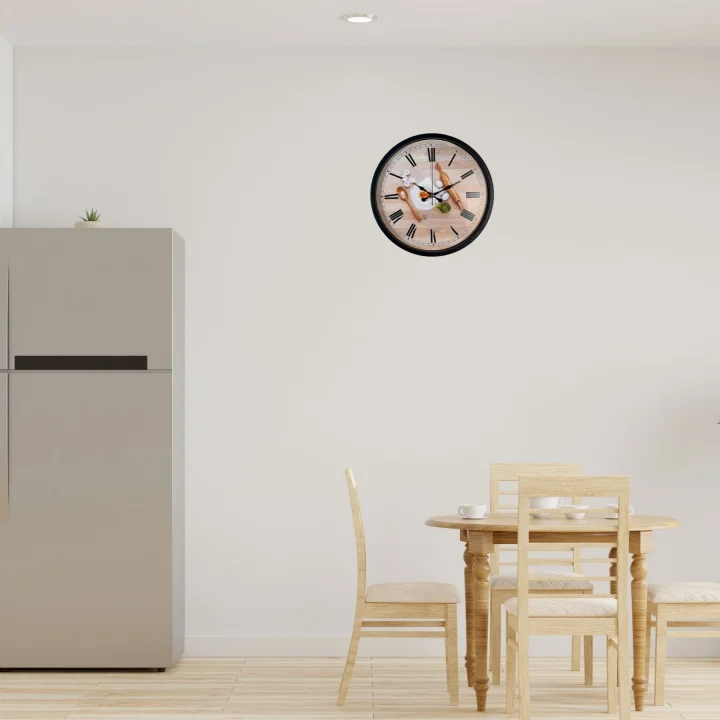 Mey İthalat® Chef Kitchen Siyah 36 Cm Dekoratif Duvar Saati