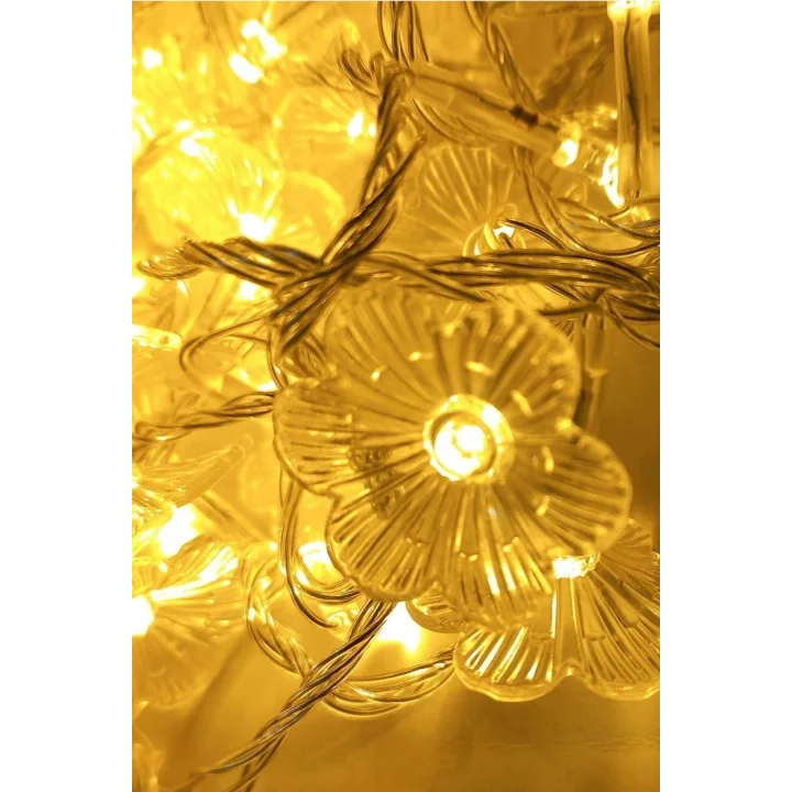 Mey İthalat® Çiçek Desenli 3.5 Metre USB LED Işık – 20 LED’li Dekoratif Ortam Aydınlatması