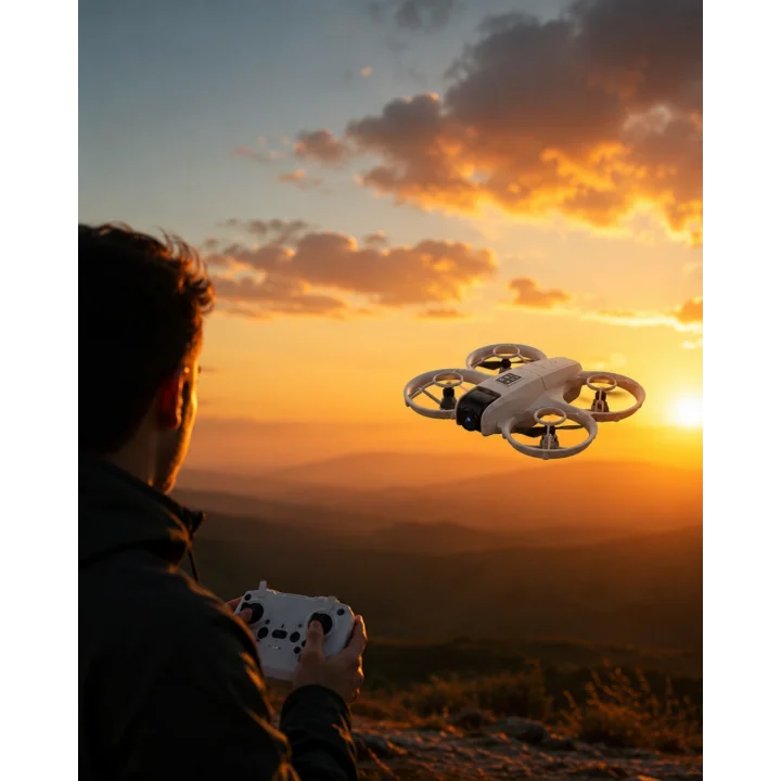 Mey İthalat® Çift Bataryalı Kameralı Mini Drone Işıklı Akıllı Uçuş Sistemi