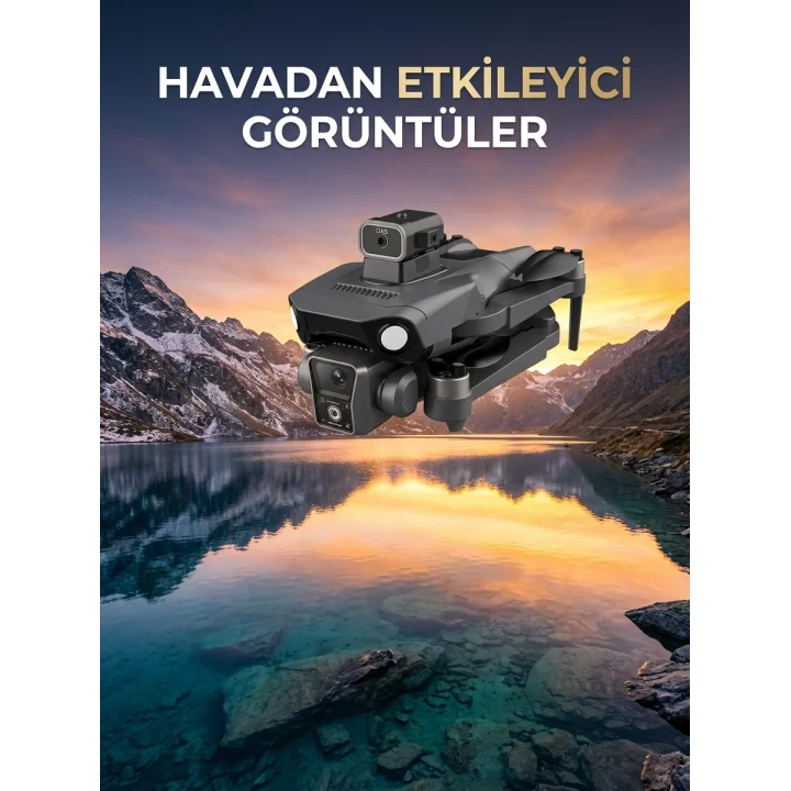 Mey İthalat® Çift Kameralı GPS Drone Geniş Açılı Havadan Görüntüleme Sistemi