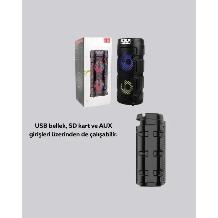 Mey İthalat® Çift Sürücülü Taşınabilir Kablosuz Hoparlör Yeni Nesil