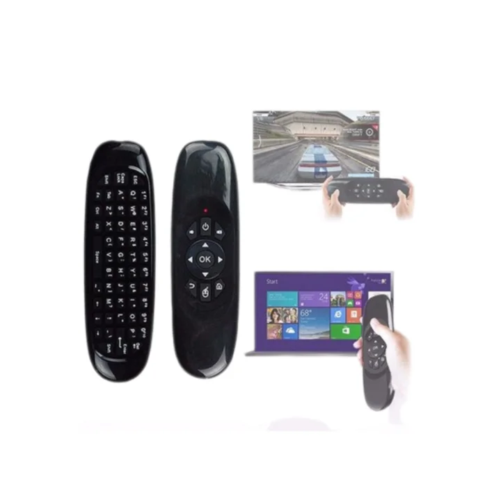 Mey İthalat® Çift Taraflı Hava Mouse Kablosuz Klavye ve Uzaktan Kumanda