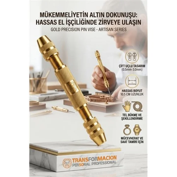 Mey İthalat® Çift Uçlu Mini El Matkabı - Hassas El Matkabı ve Takı Yapım Seti 723230