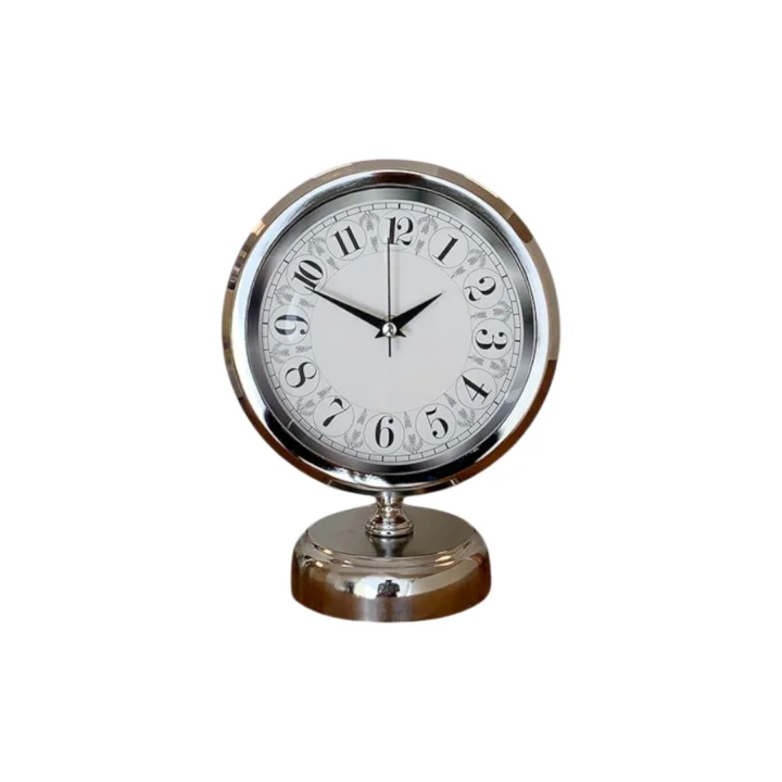 Mey İthalat® Classic Series  25 x 20 Cm Metal Krom Masa Saati