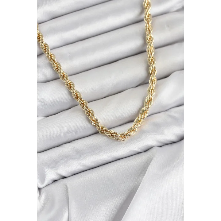 Mey İthalat® CM Burgu Model Gold Renk Pirinç 60 cm Kadın Kolye
